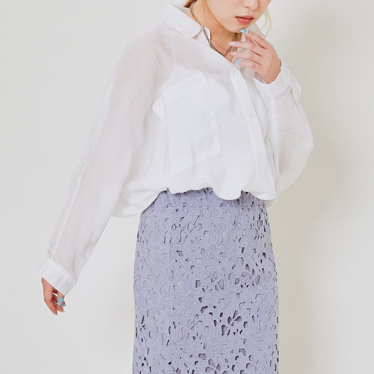 オフホワイト | レディース オーバーサイズシャツ ロング丈 | GORGE 