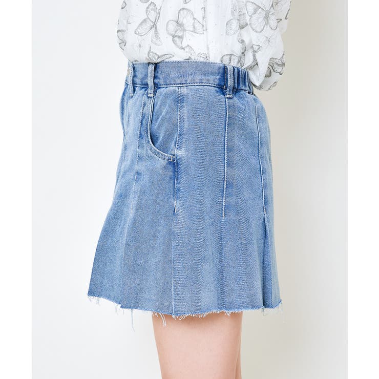 【Rotate】プリーツ デニム ミニスカート Vintage Blue デニムプリーツミニスカート[品番：GORW0009861]｜GORGE