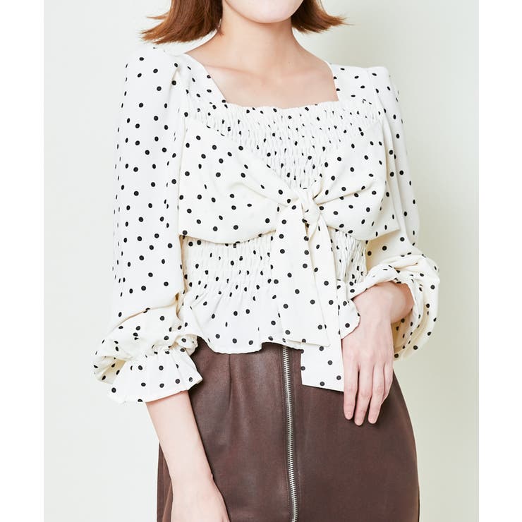 IV/BK | レディース シャーリングブラウス 体型カバー | GORGE 