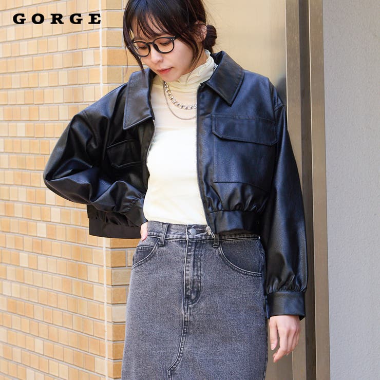 ショート丈合皮ブルゾン[品番：GORW0009807]｜GORGE （ゴージ）のレディースファッション通販｜SHOPLIST（ショップリスト）