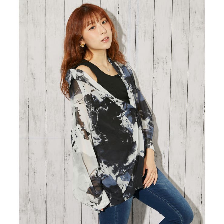 《インナー付き・モヤ柄》シャツ／カジュアル×モード／春夏秋／全４色 | GORGE  | 詳細画像8 