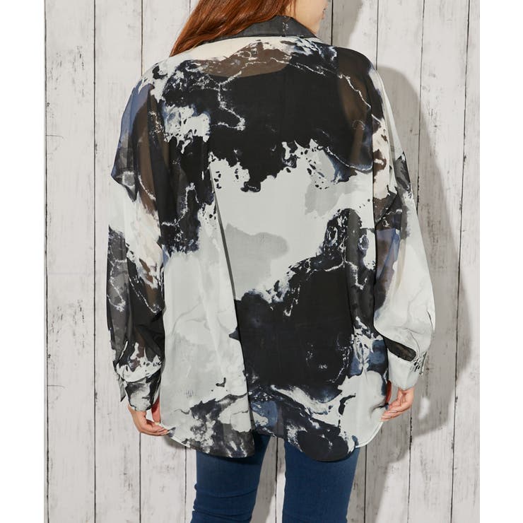 《インナー付き・モヤ柄》シャツ／カジュアル×モード／春夏秋／全４色 | GORGE  | 詳細画像9 