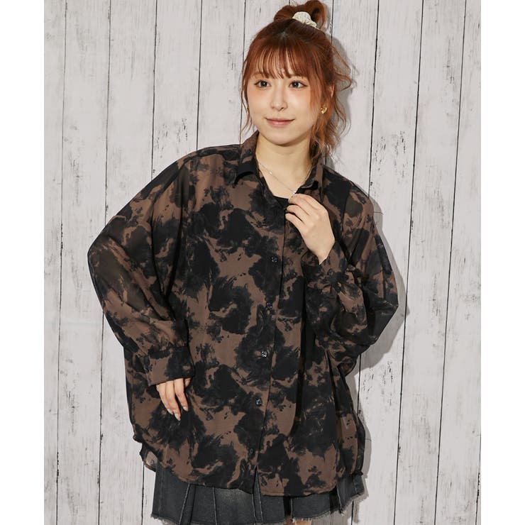 《インナー付き・モヤ柄》シャツ／カジュアル×モード／春夏秋／全４色 | GORGE  | 詳細画像11 