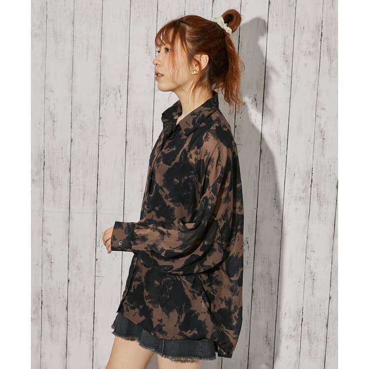 《インナー付き・モヤ柄》シャツ／カジュアル×モード／春夏秋／全４色 | GORGE  | 詳細画像12 