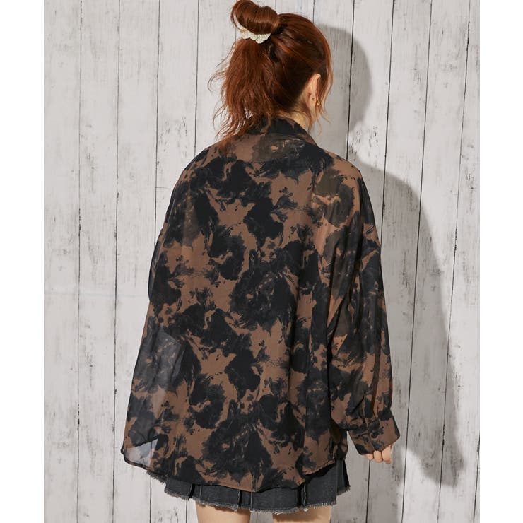 《インナー付き・モヤ柄》シャツ／カジュアル×モード／春夏秋／全４色 | GORGE  | 詳細画像13 