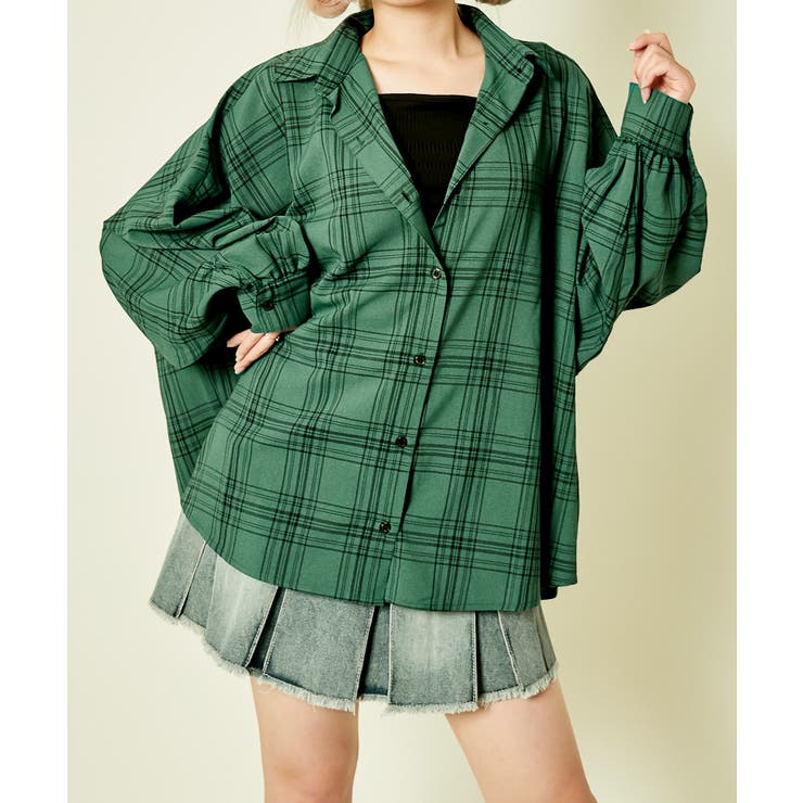 グリーン | レディース チェックシャツ タンク付き | GORGE 