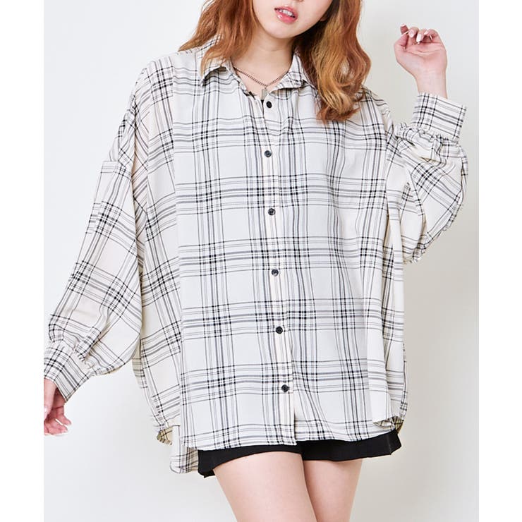 オフホワイト | レディース チェックシャツ タンク付き | GORGE 