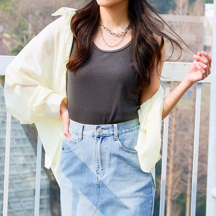 チャコール | リブラウンドタンク | GORGE 