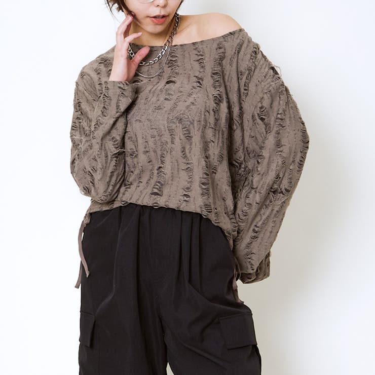 MaggieMarilyn  グラデーション　ドロスト　トップス MaggieMarilyn グラデーションドロストトップス