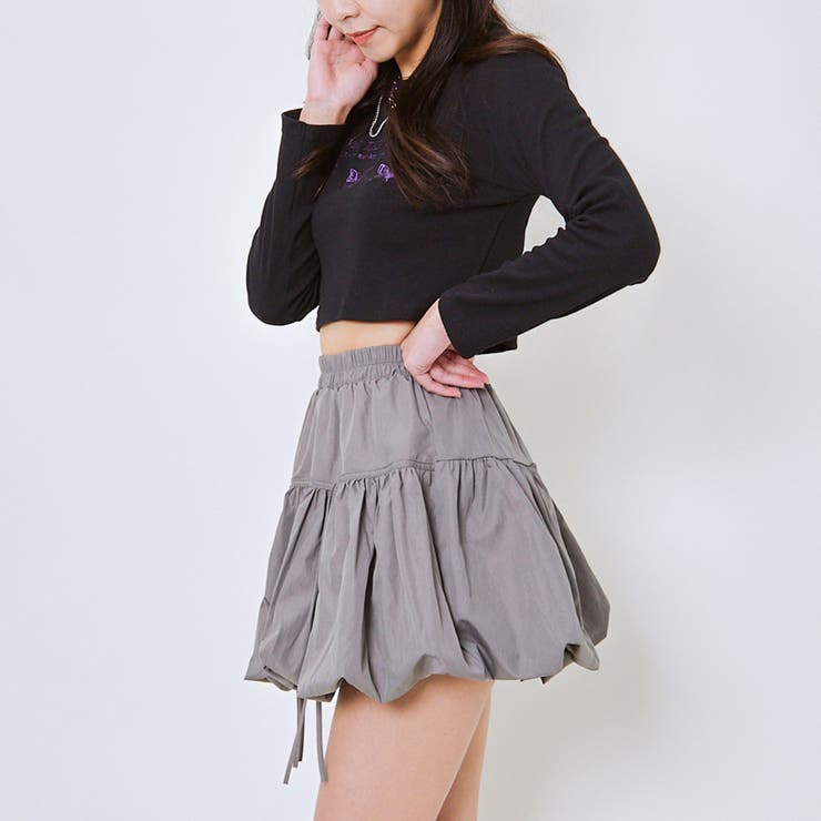 《バタフライ刺繍×ショート丈》レディース 長袖Tシャツ クロップド 春秋	 | GORGE  | 詳細画像8 