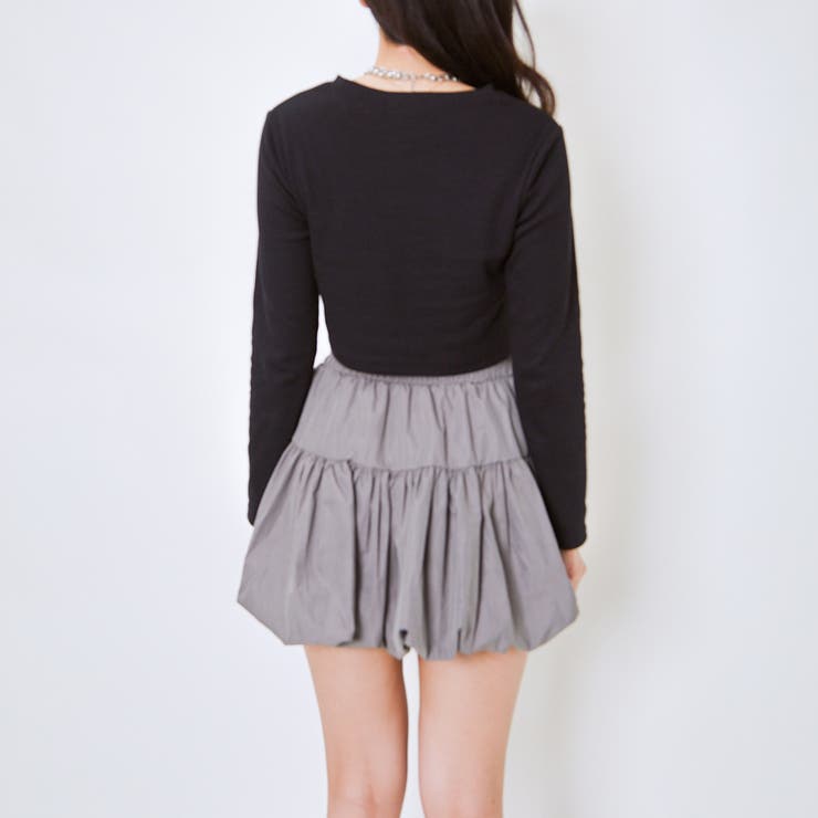 《バタフライ刺繍×ショート丈》レディース 長袖Tシャツ クロップド 春秋	 | GORGE  | 詳細画像4 