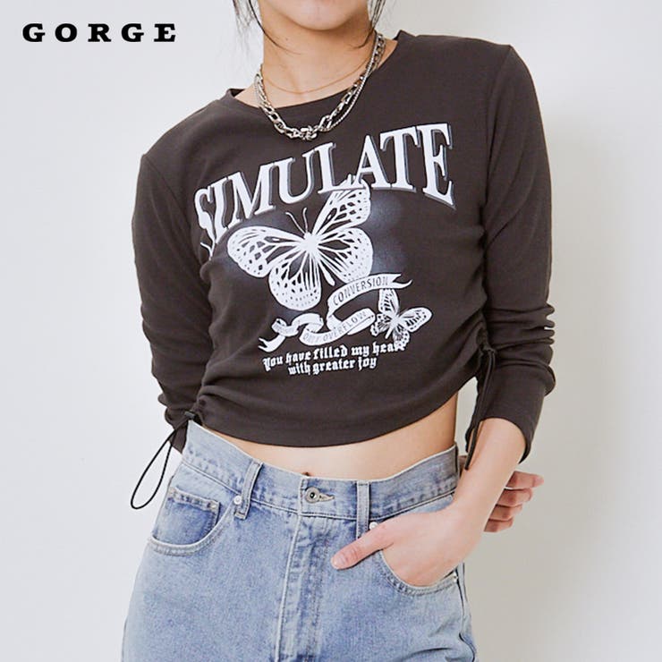 レディース テレコクロップドTシャツ 長袖 | GORGE  | 詳細画像1 
