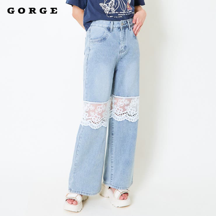 レース付きデニムパンツ | GORGE  | 詳細画像1 