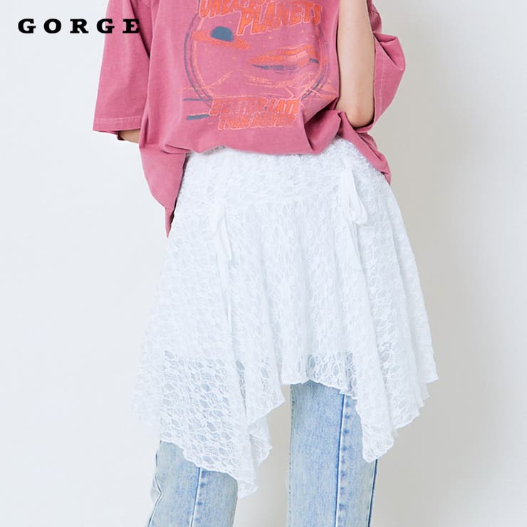 リボン付きレースミニスカート[品番：GORW0009941]｜GORGE