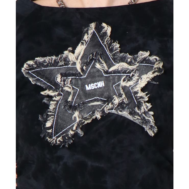 《デニム星ワッペン×ムラ染め》リメイク風Tシャツ／こなれストリート | GORGE  | 詳細画像22 