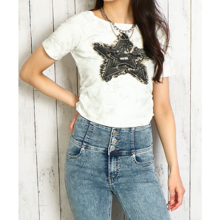 《デニム星ワッペン×ムラ染め》リメイク風Tシャツ／こなれストリート | GORGE  | 詳細画像4 