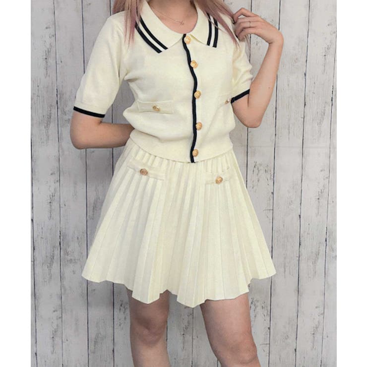 《2点セットで着映え》レディース 金ボタンニット×プリーツスカートSETUP 春… | GORGE  | 詳細画像7 