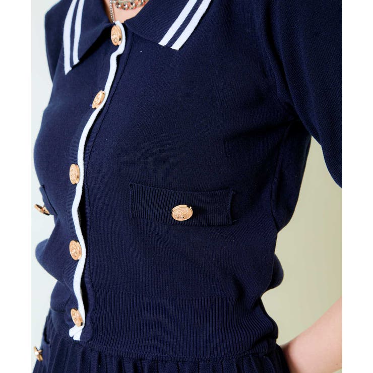 《2点セットで着映え》レディース 金ボタンニット×プリーツスカートSETUP 春… | GORGE  | 詳細画像16 