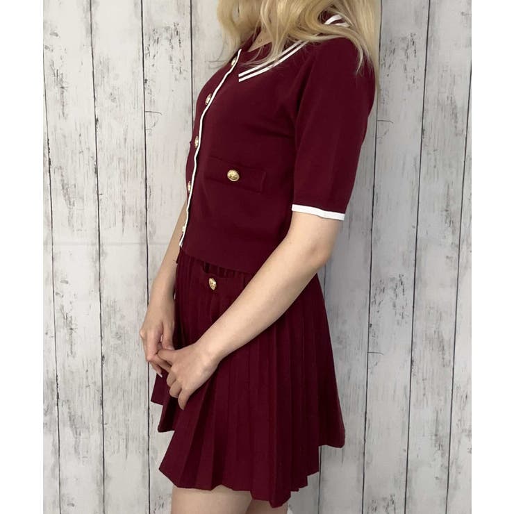 《2点セットで着映え》レディース 金ボタンニット×プリーツスカートSETUP 春… | GORGE  | 詳細画像9 