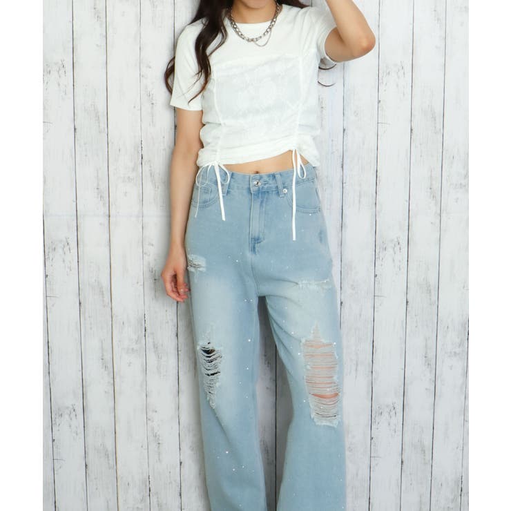 《ふわレース×ドロスト》甘めカジュアルトップス | GORGE  | 詳細画像1 