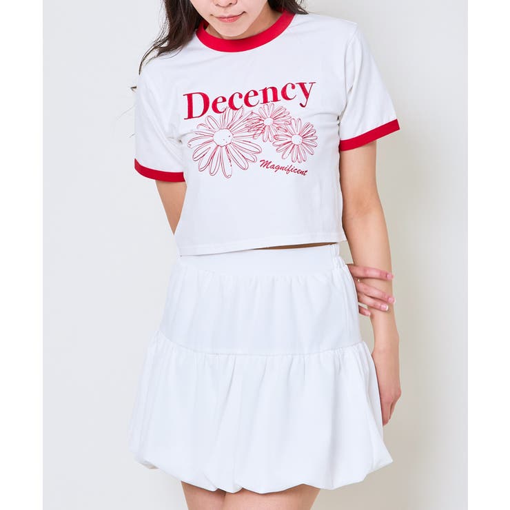 レッド | 配色フラワータンタケＴシャツ | GORGE 