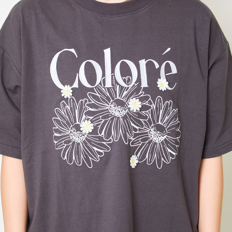 フラワー刺しゅう×ロゴ映え》ルーズTシャツ[品番：GORW0009858