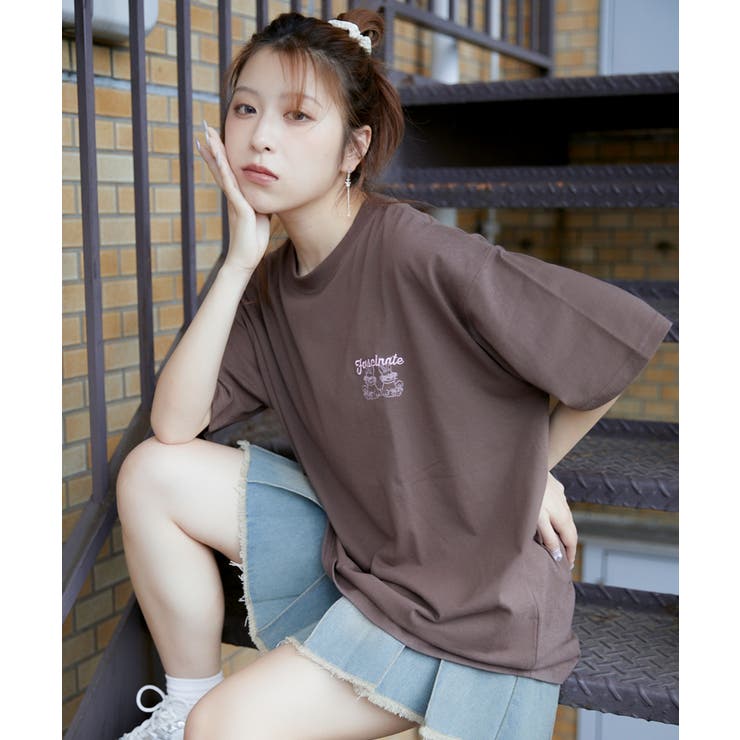 《ゆるロゴ×うさぎ刺しゅう》ルーズシルエットT／ユニセックスOK	 | GORGE  | 詳細画像37 