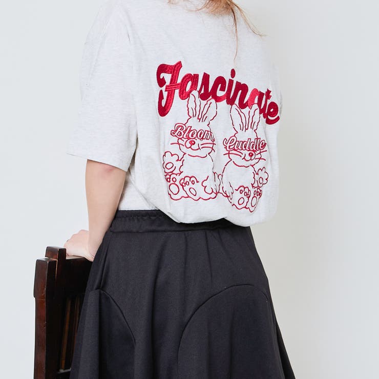 《ゆるロゴ×うさぎ刺しゅう》ルーズシルエットT／ユニセックスOK	 | GORGE  | 詳細画像14 