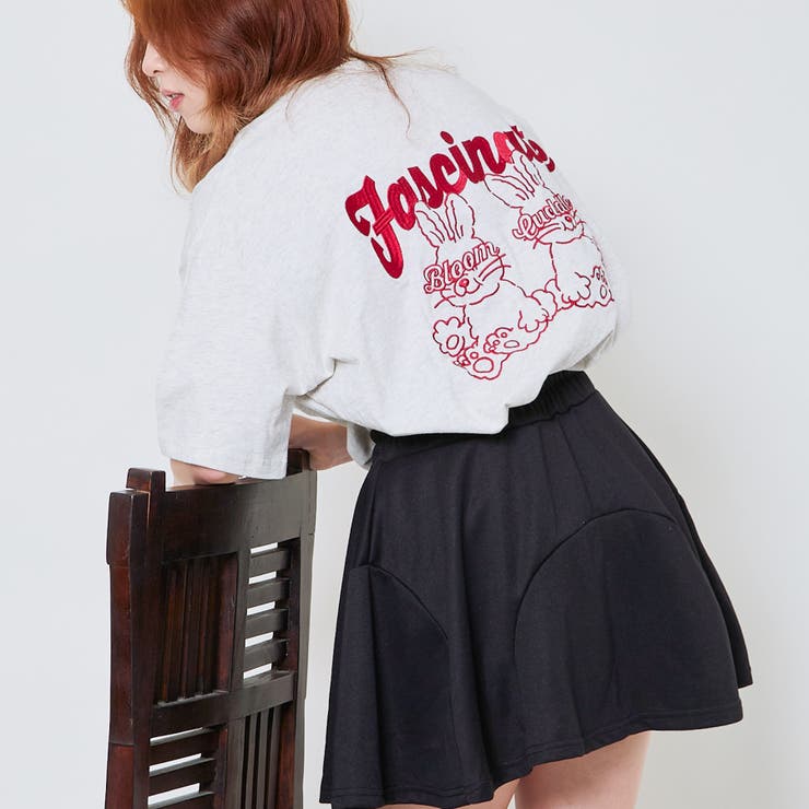 《ゆるロゴ×うさぎ刺しゅう》ルーズシルエットT／ユニセックスOK	 | GORGE  | 詳細画像4 