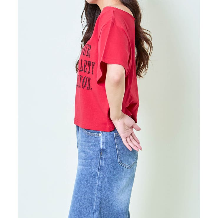 《英字ロゴ×オフショル風》レディース ロゴTシャツ クロップド丈 | GORGE  | 詳細画像7 