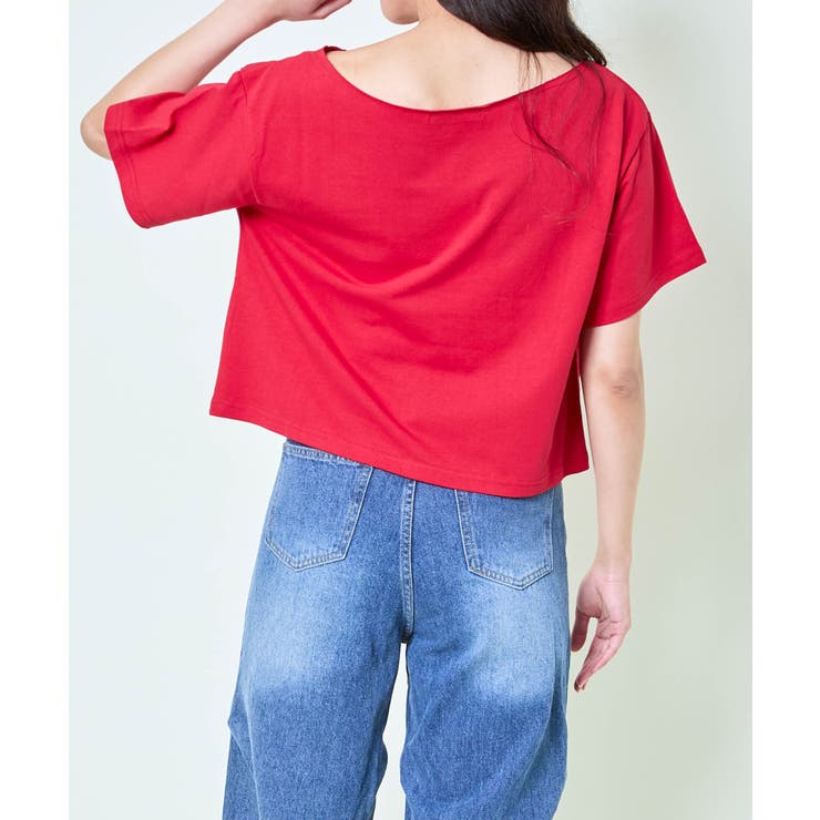 《英字ロゴ×オフショル風》レディース ロゴTシャツ クロップド丈 | GORGE  | 詳細画像8 