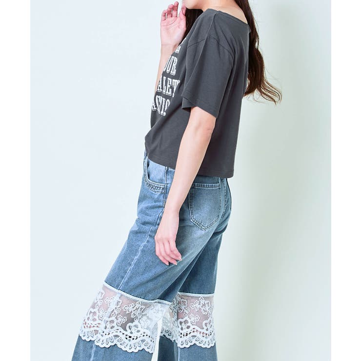 《英字ロゴ×オフショル風》レディース ロゴTシャツ クロップド丈 | GORGE  | 詳細画像11 