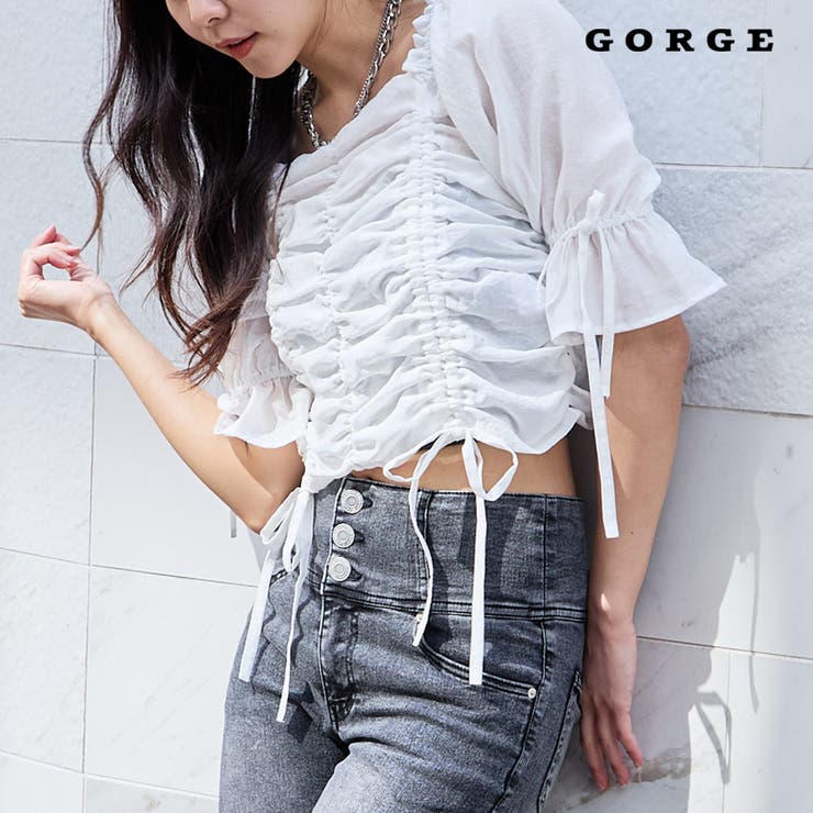 ダブルドロスト半袖ブラウス[品番：GORW0009994]｜GORGE （ゴージ