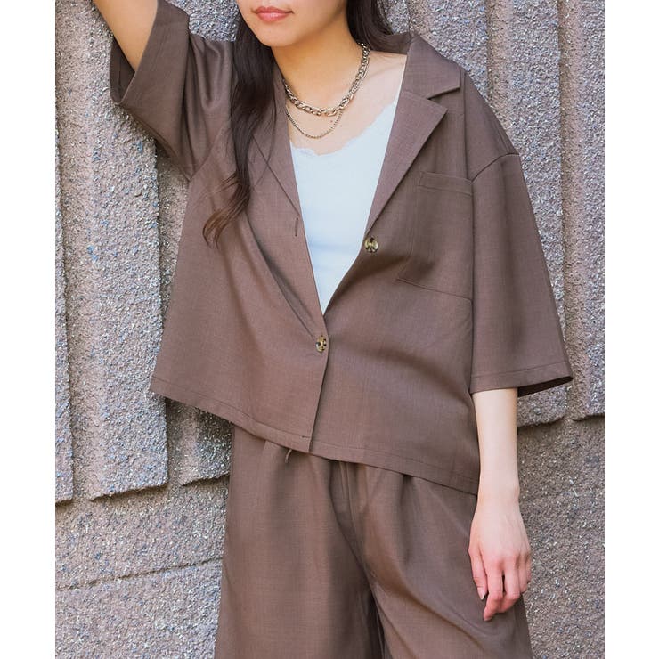 ブラウン | 半袖テーラージャケット | GORGE 