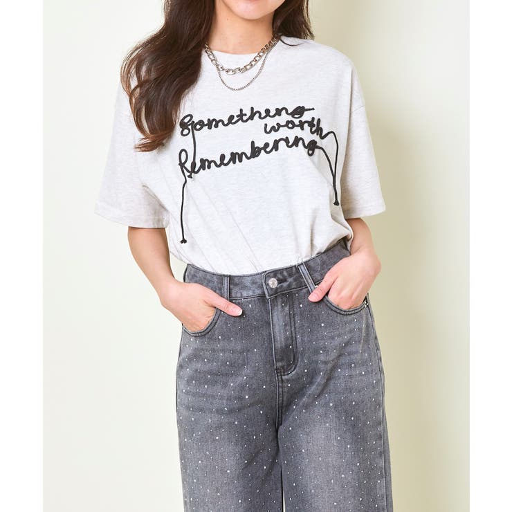 オートミール | コード刺繍ロゴＴシャツ | GORGE 