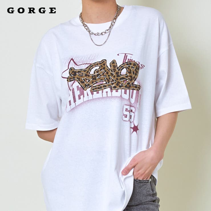 インパクトロゴ×ゆるシルエット》レディース 半袖Tシャツ ビッグサイズ
