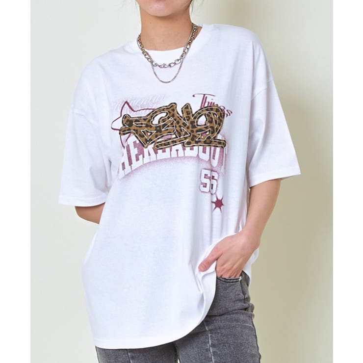 インパクトロゴ×ゆるシルエット》レディース 半袖Tシャツ ビッグサイズ