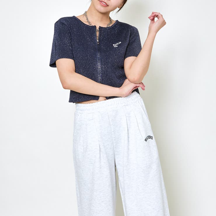 Ｗｚｉｐラメ半ソデ刺しゅうカーディガン | GORGE  | 詳細画像10 