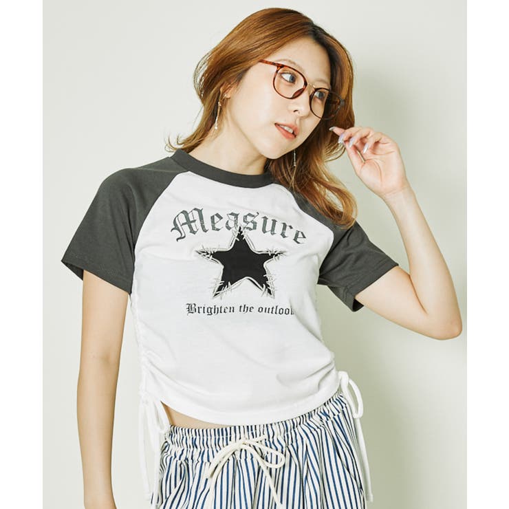 スミクロ | 《サイドギャザー×スターワッペン》ラグランT	 | GORGE 