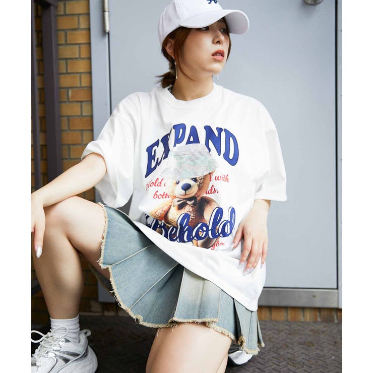 ラインストーンロゴ×ビッグT》映え確トップス[品番：GORW0010219