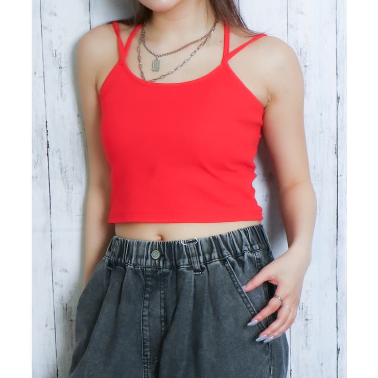 レッド | 《後ろ姿で差がつく》クロスバックタンク | GORGE 