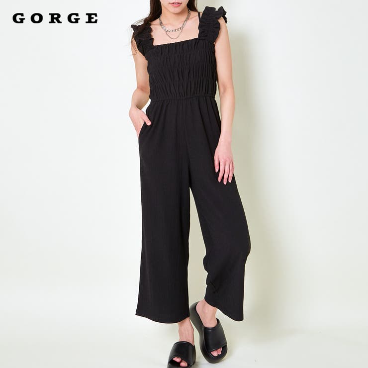 送料無料の商品 シャーリングオールインワン[品番：GORW0010014]｜GORGE サロペット・オーバーオール・オールインワン