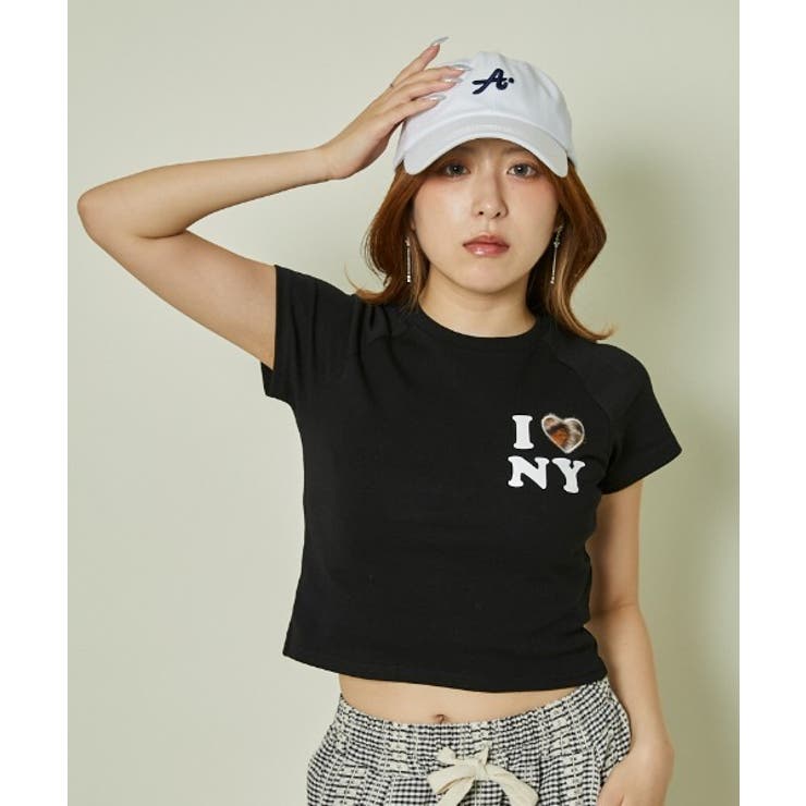 ブラック | 《レオパード♥ロゴ》ショート丈Tシャツ | GORGE 