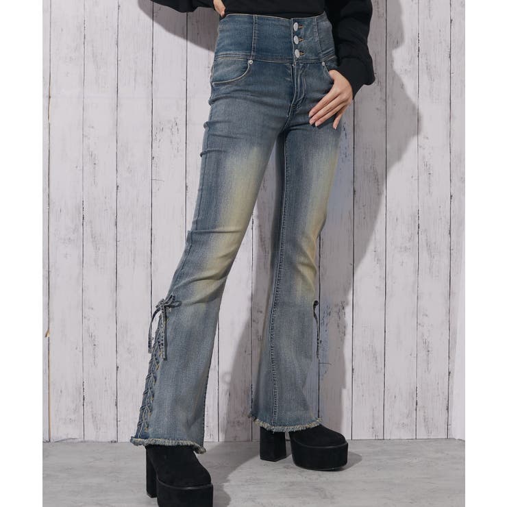 《3つボタン×サイドリボン》フレアデニムパンツ | GORGE  | 詳細画像12 