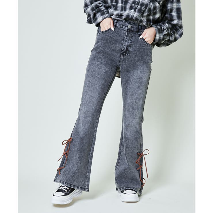 《スエードリボン×レースアップ》脚長フレアデニム | GORGE  | 詳細画像9 