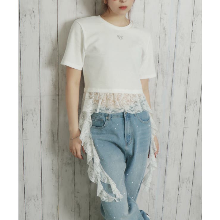 クルクルレーステレコ半袖トップス | GORGE  | 詳細画像2 