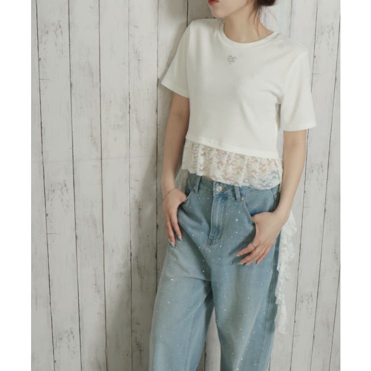 クルクルレーステレコ半袖トップス | GORGE  | 詳細画像3 