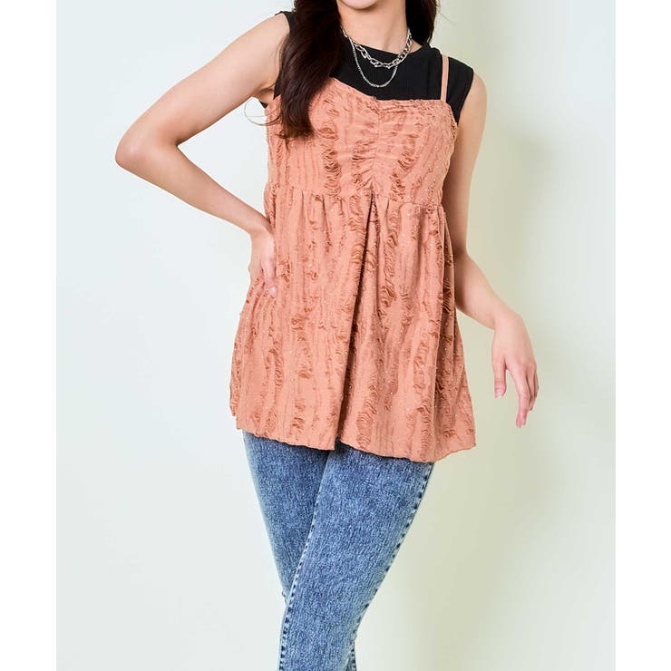 《キラッと揺れる》ラメダメージキャミチュニック | GORGE  | 詳細画像1 