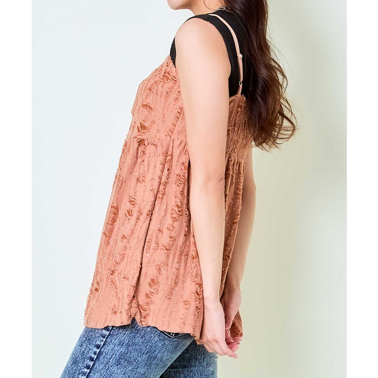 《キラッと揺れる》ラメダメージキャミチュニック | GORGE  | 詳細画像2 