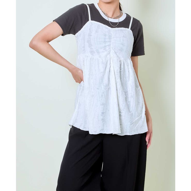 《キラッと揺れる》ラメダメージキャミチュニック | GORGE  | 詳細画像3 